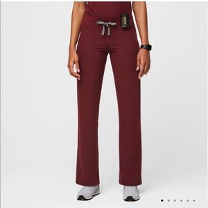 Figs maroon Livingston scrub pants